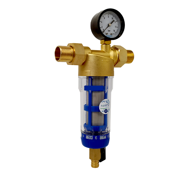 Mechaninių priemaišų filtras vandeniui su monometru Supreme H 103 - O2